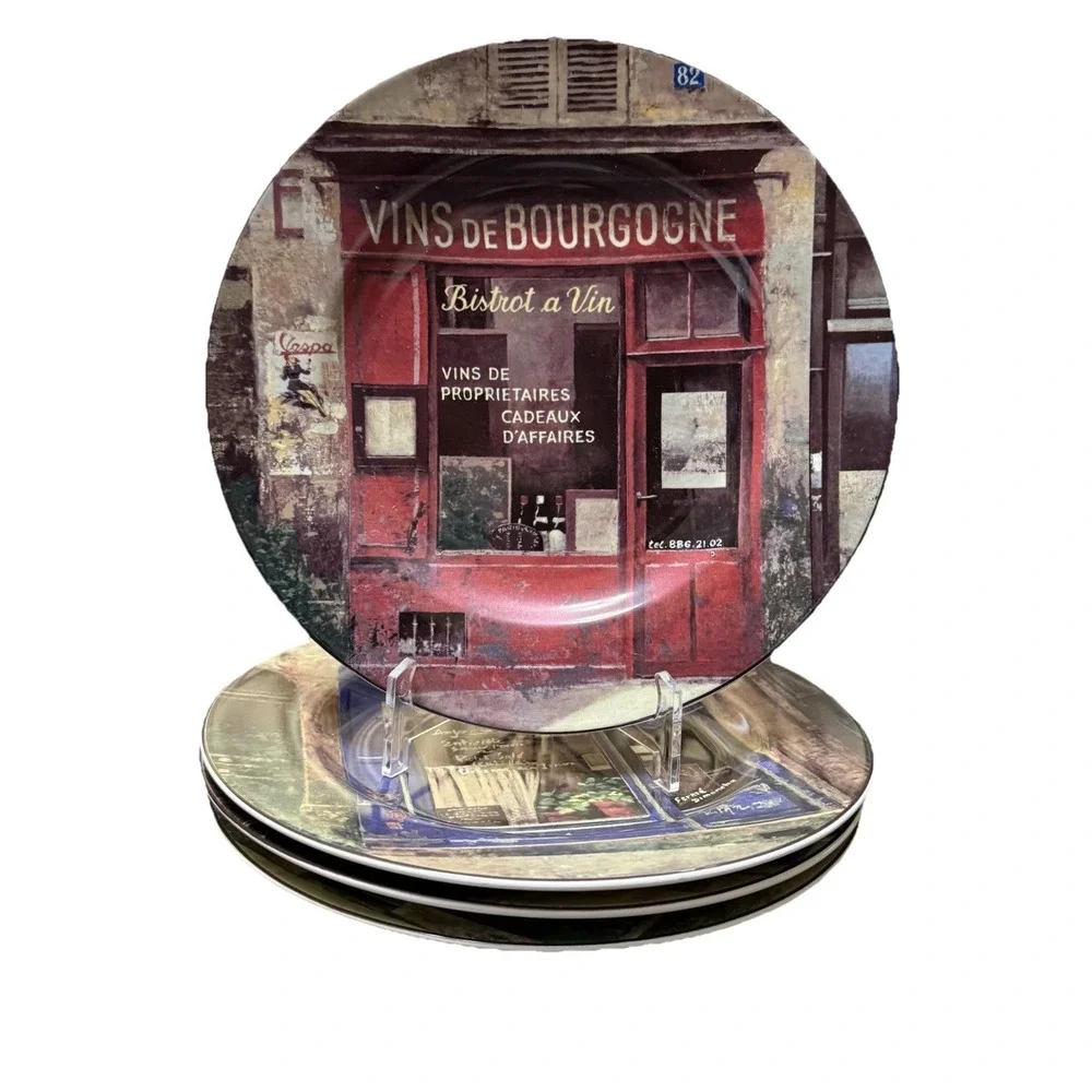 Sakura Storefronts Salad Dessert Plates Set Of 4 Chiu Tak Hak French‎ Bistro 8